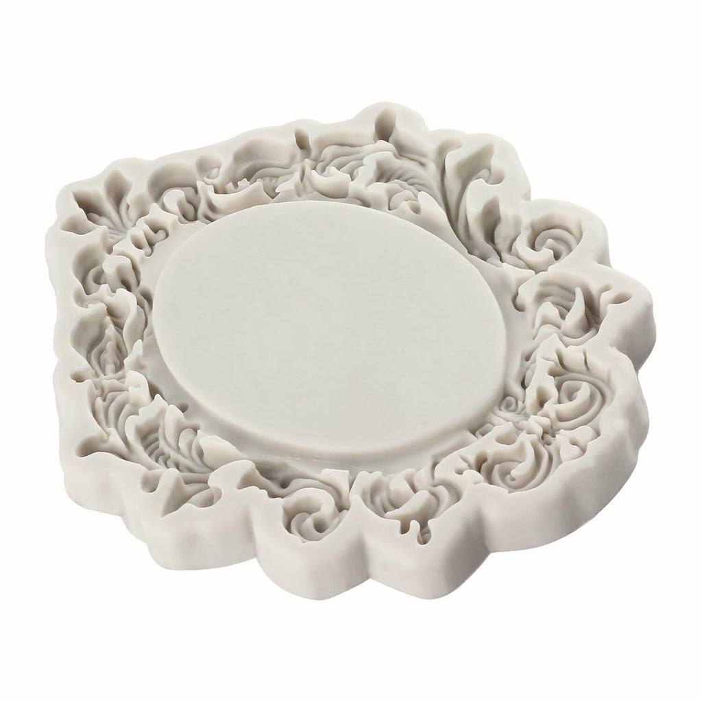 CANYANGMOLD Baroque Photo Frame Silicone Mold Gray 0.39x3.18x2.87in 1 Pc