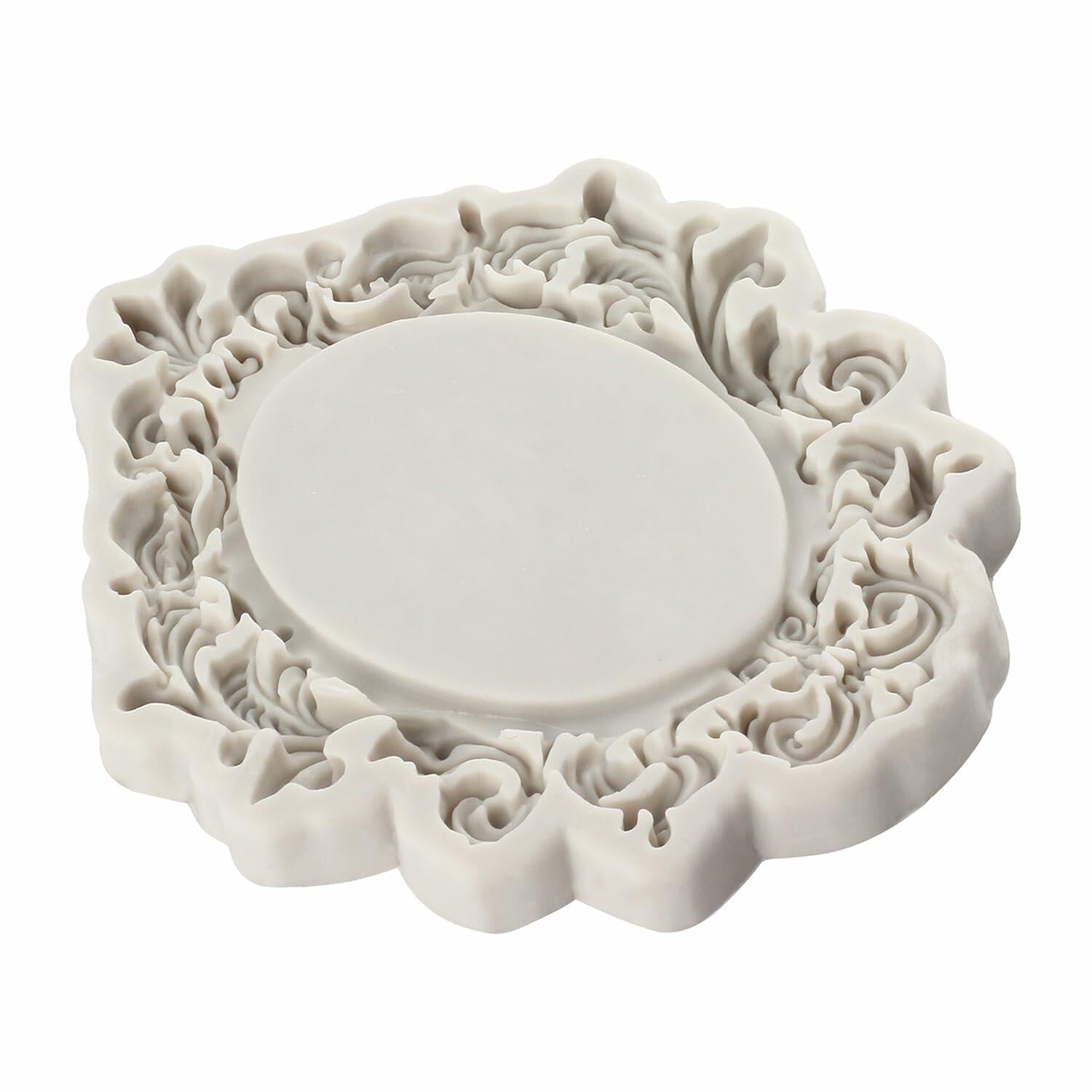 CANYANGMOLD Baroque Photo Frame Silicone Mold Gray 0.39x3.18x2.87in 1 Pc