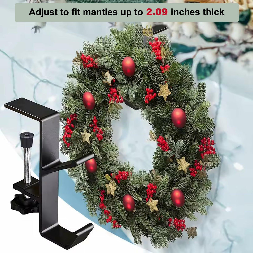XTSJGZ 4 Pack Christmas Stocking & Garland Hangers Adjustable Black