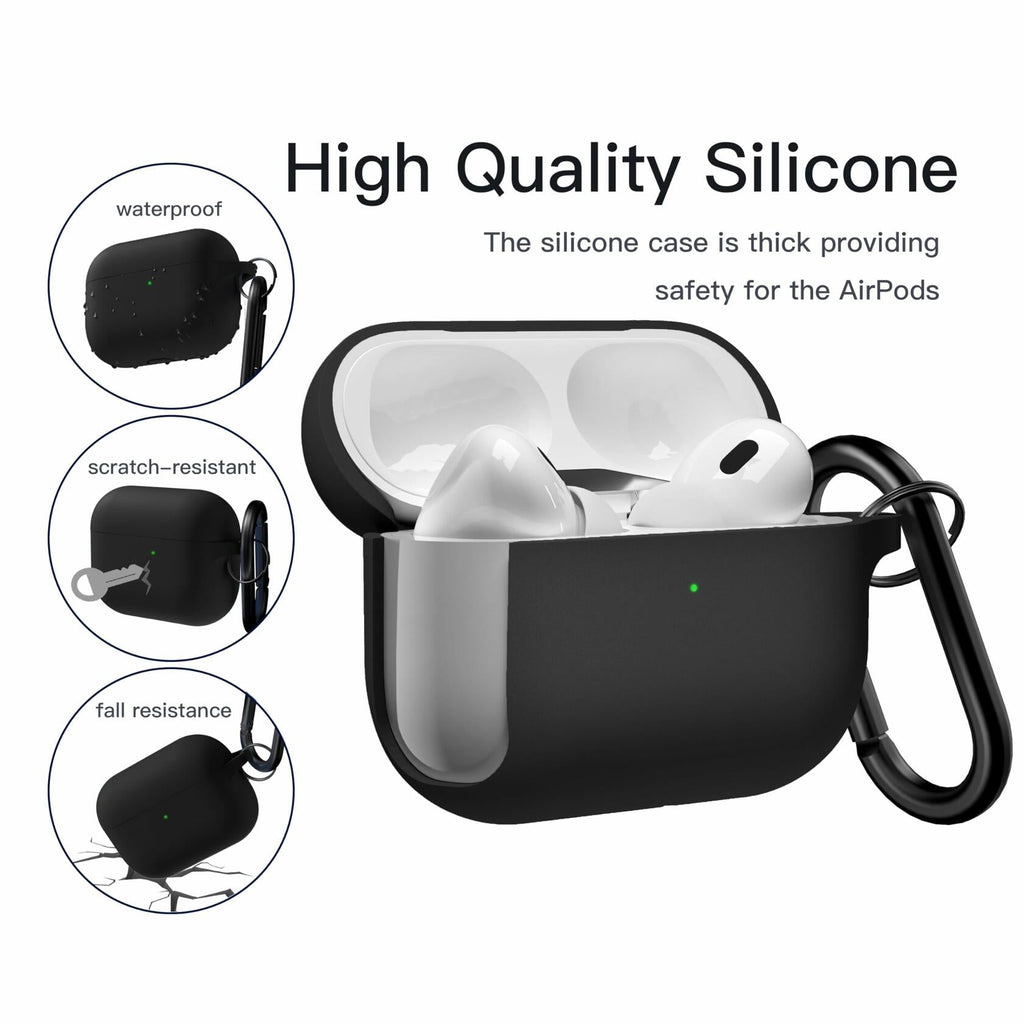 Brujula Silicone Case for AirPods Pro 3rd Gen 2025 Black Protective Cover