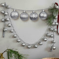 Motionchic 6.5ft Silver 24 Ball 2in Shatterproof Ornament Garland
