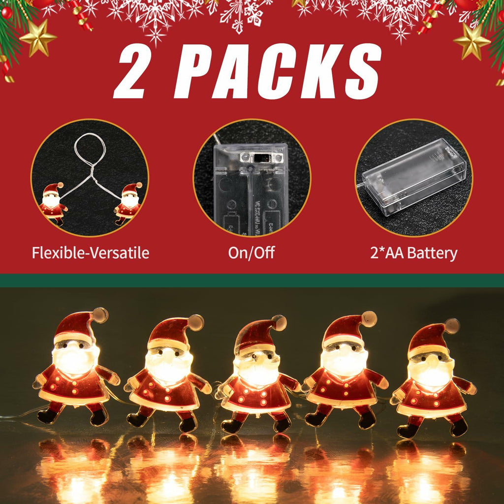 Joygoods 2 Pack 7FT 20LED Battery Operated Fairy String Lights Warm White