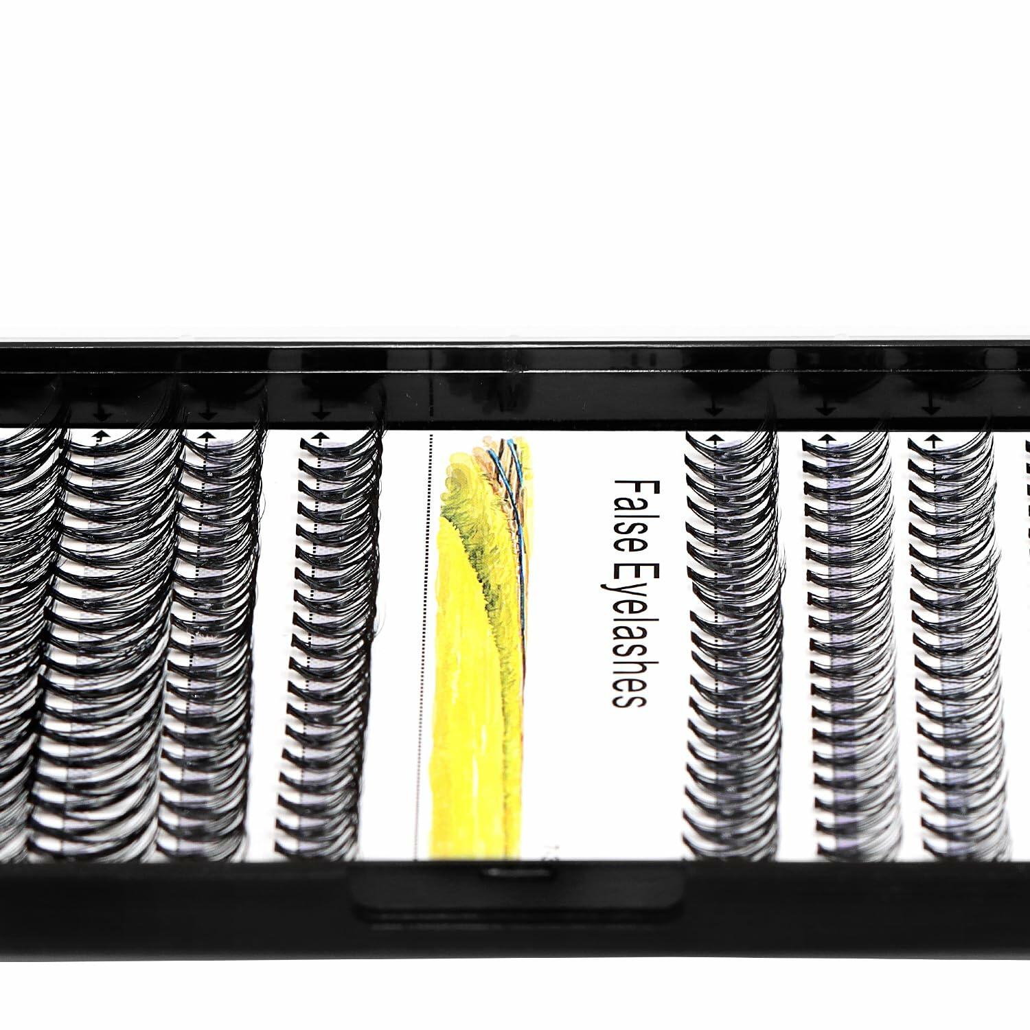 Hannahool Large Tray 200Pcs 0.07mm Mixed 9-11-13-15mm 3D Volume Eyelashes