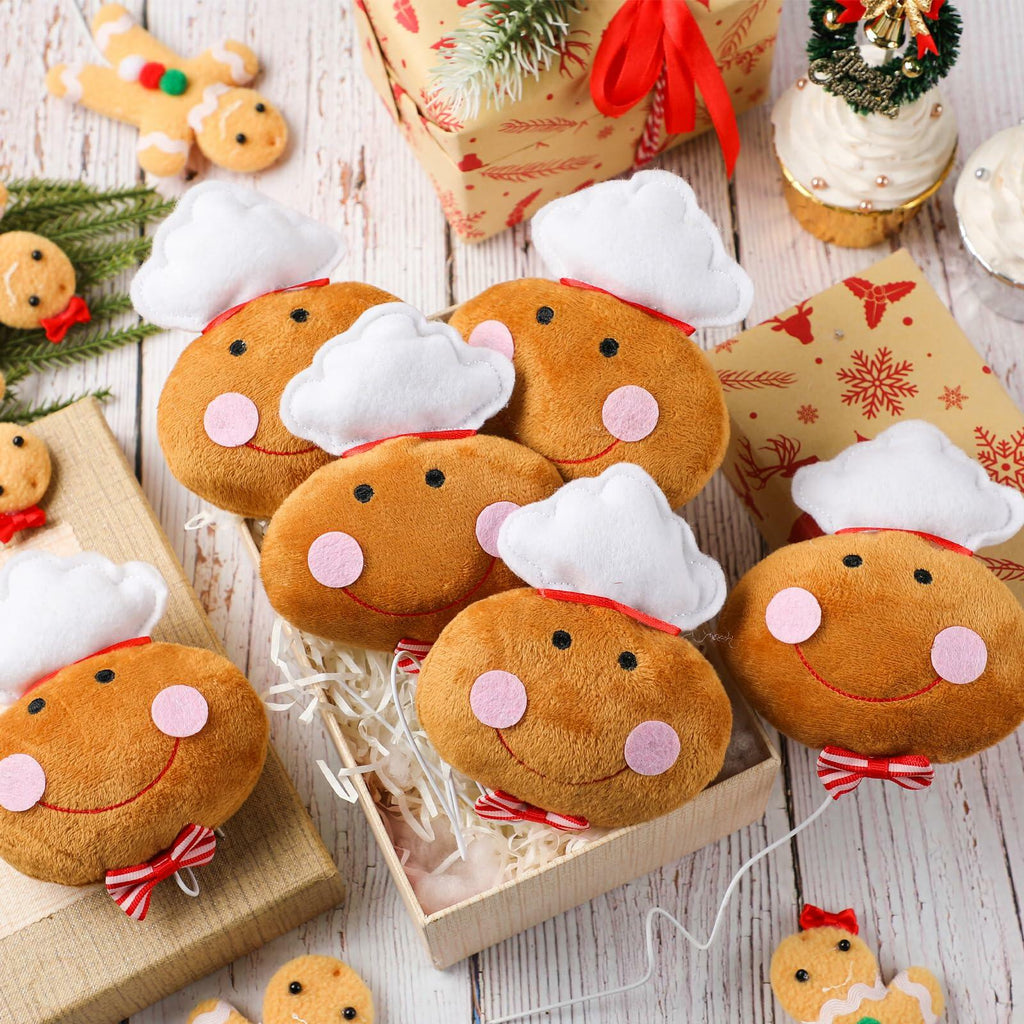 Wavwavw 6pcs Chef Gingerbread Man Xmas Tree Picks Multi Color 12.2in