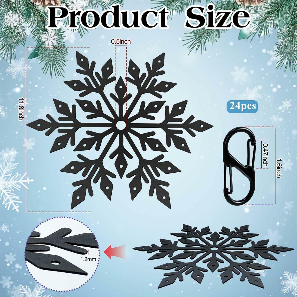Voccos Christmas Tree Flag Pole Mega Topper Light Hooks Metal Snowflake 24 Hooks