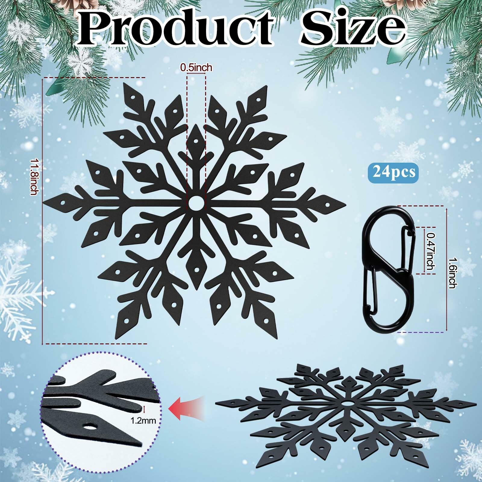 Voccos Christmas Tree Flag Pole Mega Topper Light Hooks Metal Snowflake 24 Hooks