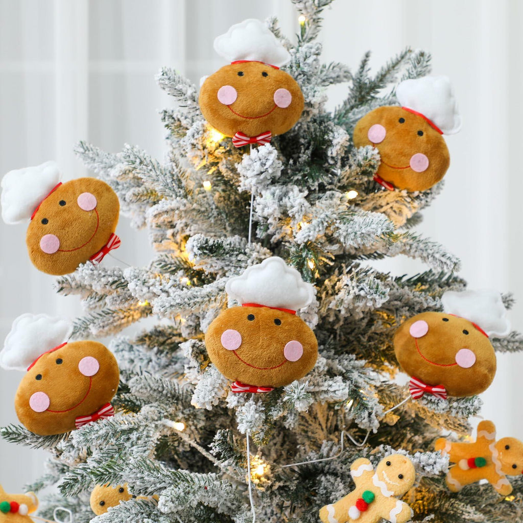 Wavwavw 6pcs Chef Gingerbread Man Xmas Tree Picks Multi Color 12.2in
