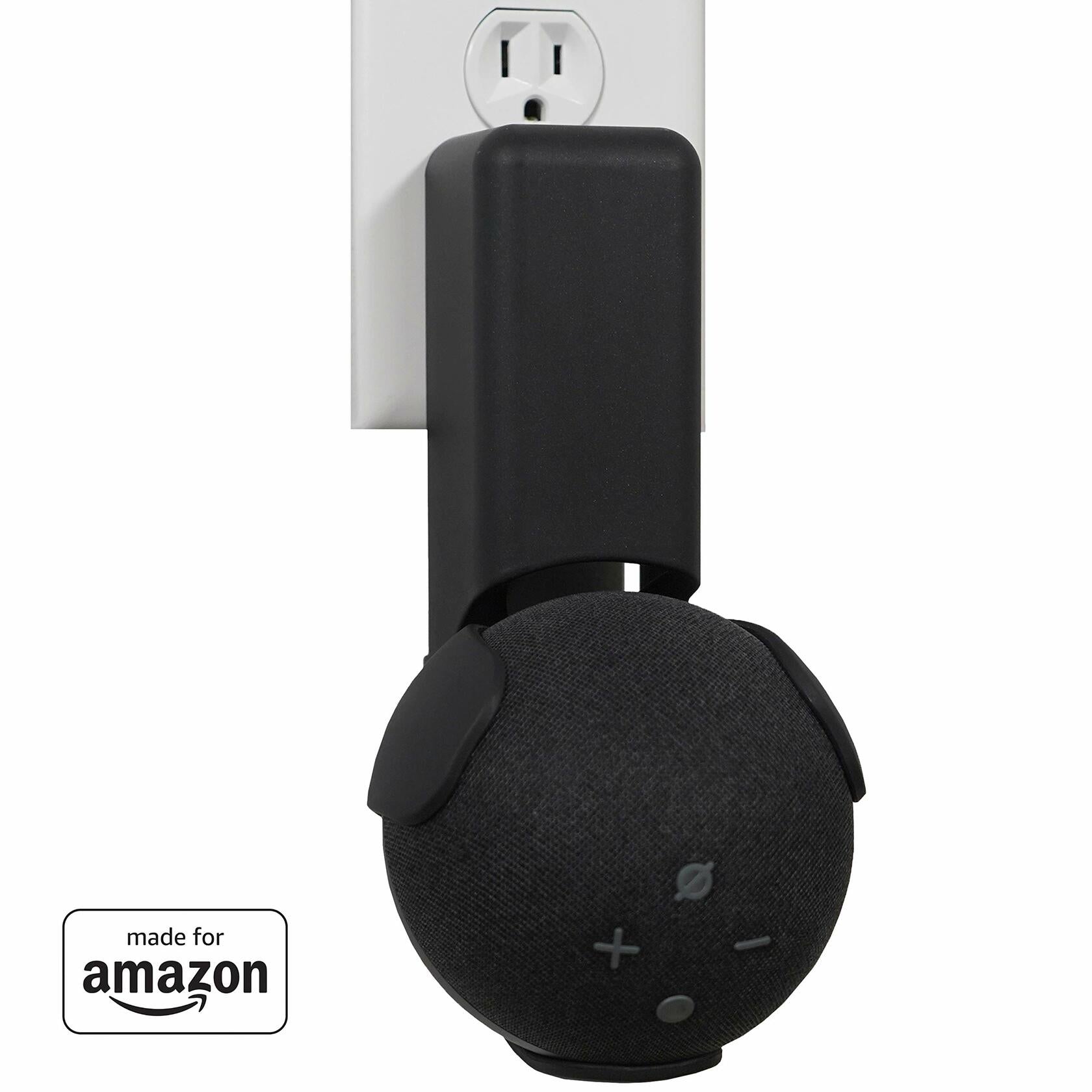 ECHOGEAR Made For Amazon Outlet Hanger for Echo Dot 4th Gen Black
