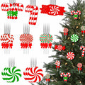 Soaoo Christmas Air Freshener Ornaments Peppermint Scent 24 Pcs Red Green White