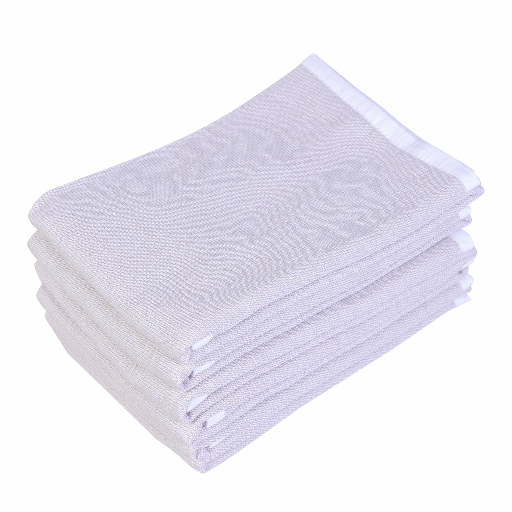 Yourtablecloth Cotton Kitchen Dishtowel Set 18x28 Light Green 5 Pack