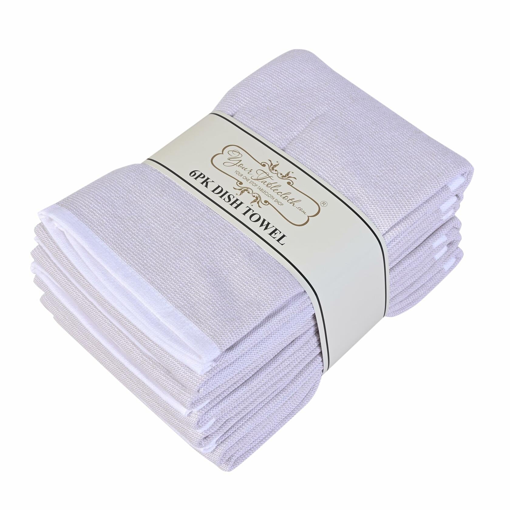 Yourtablecloth Cotton Kitchen Dishtowel Set 18x28 Light Green 5 Pack