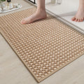 YDKGL Non Slip Bath Mat Braided Rubber Backing Brown 24x35 Polyester