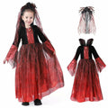 QPCOS Royal Vampire Costume Girls Deluxe Dress Black Size 10-12