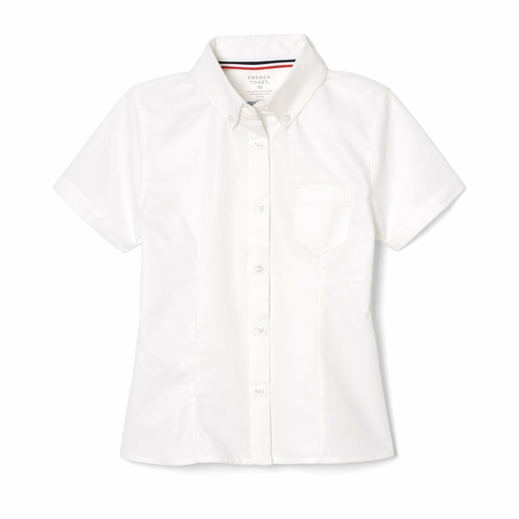 French Toast Girls Short Sleeve Button Down Oxford White Size 4