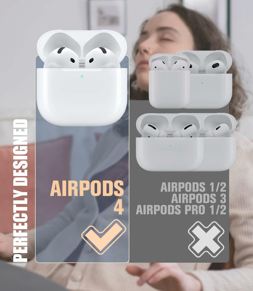 Seltureone AirPods 4 Case Soft Silicone Shockproof Keychain Midnight Blue