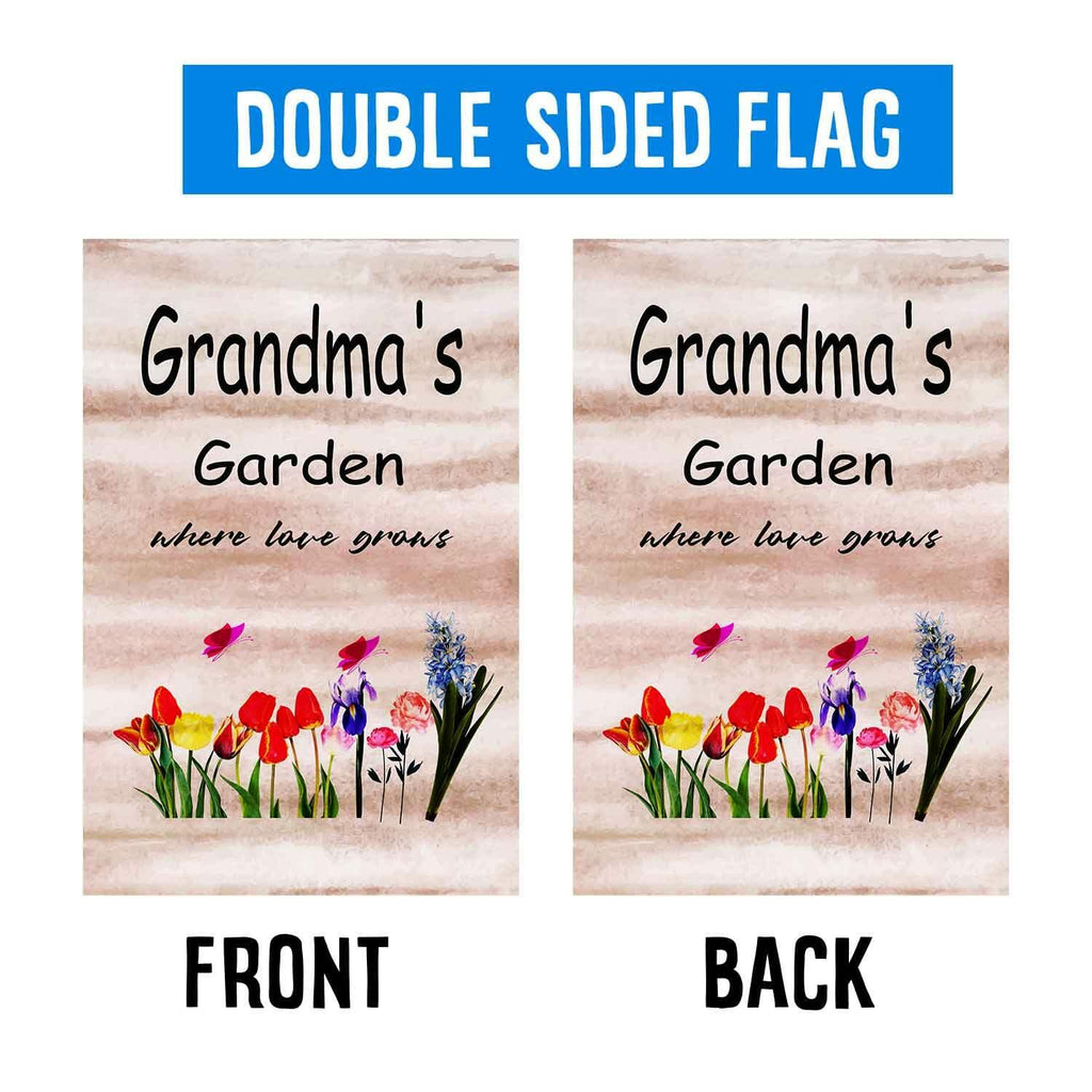 ZQLFDGD FANDEER Grandma's Garden Outdoor Flag 12x18in Double Sided Nylon