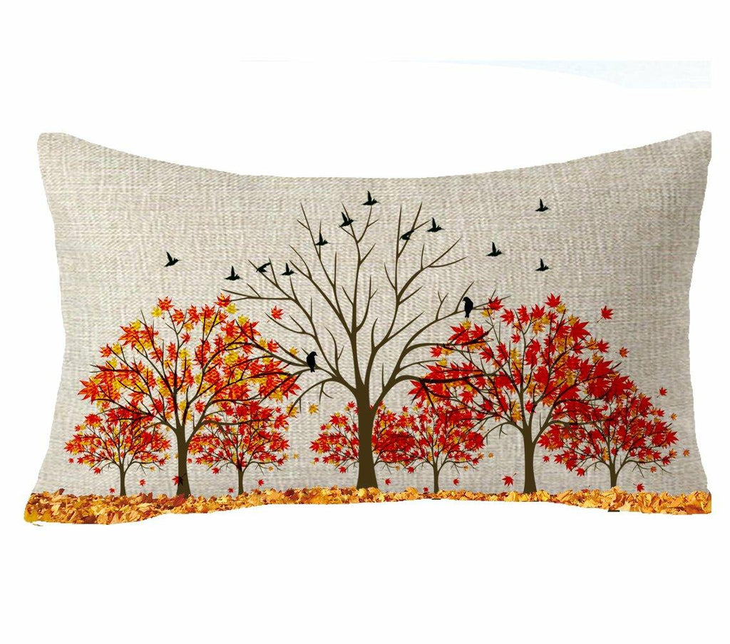 FELENIW Happy Fall Y’all Autumn Maple Leaf Lumbar Pillow Cover 12x20