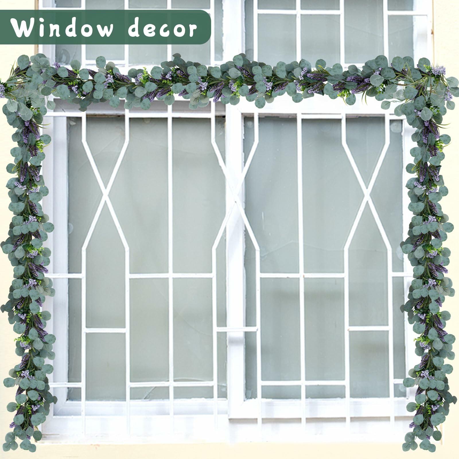 Chiyinbao 6FT Purple Flower Garland Artificial Eucalyptus Wedding Home Decor