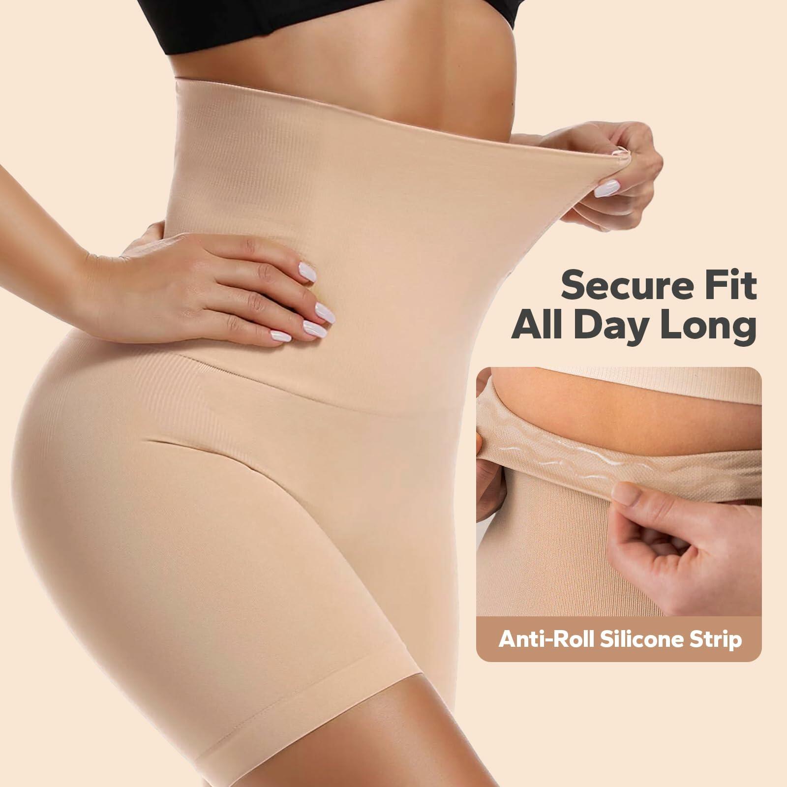ShaperSwan High Waisted Shapewear Shorts Tummy Control Butt Lifter Nude Size M/L