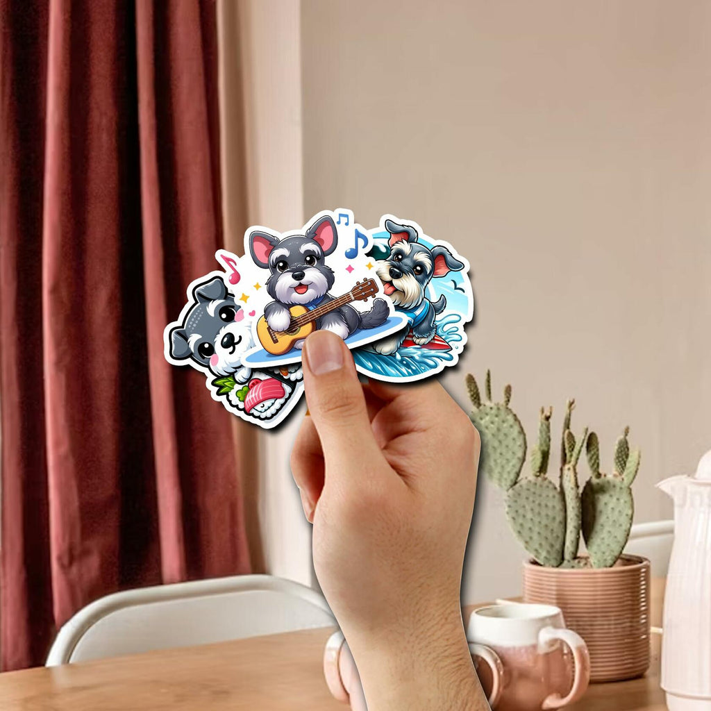 BIGZORO Schnauzer Dog Stickers Pack 50 PCS Waterproof Vinyl Decals