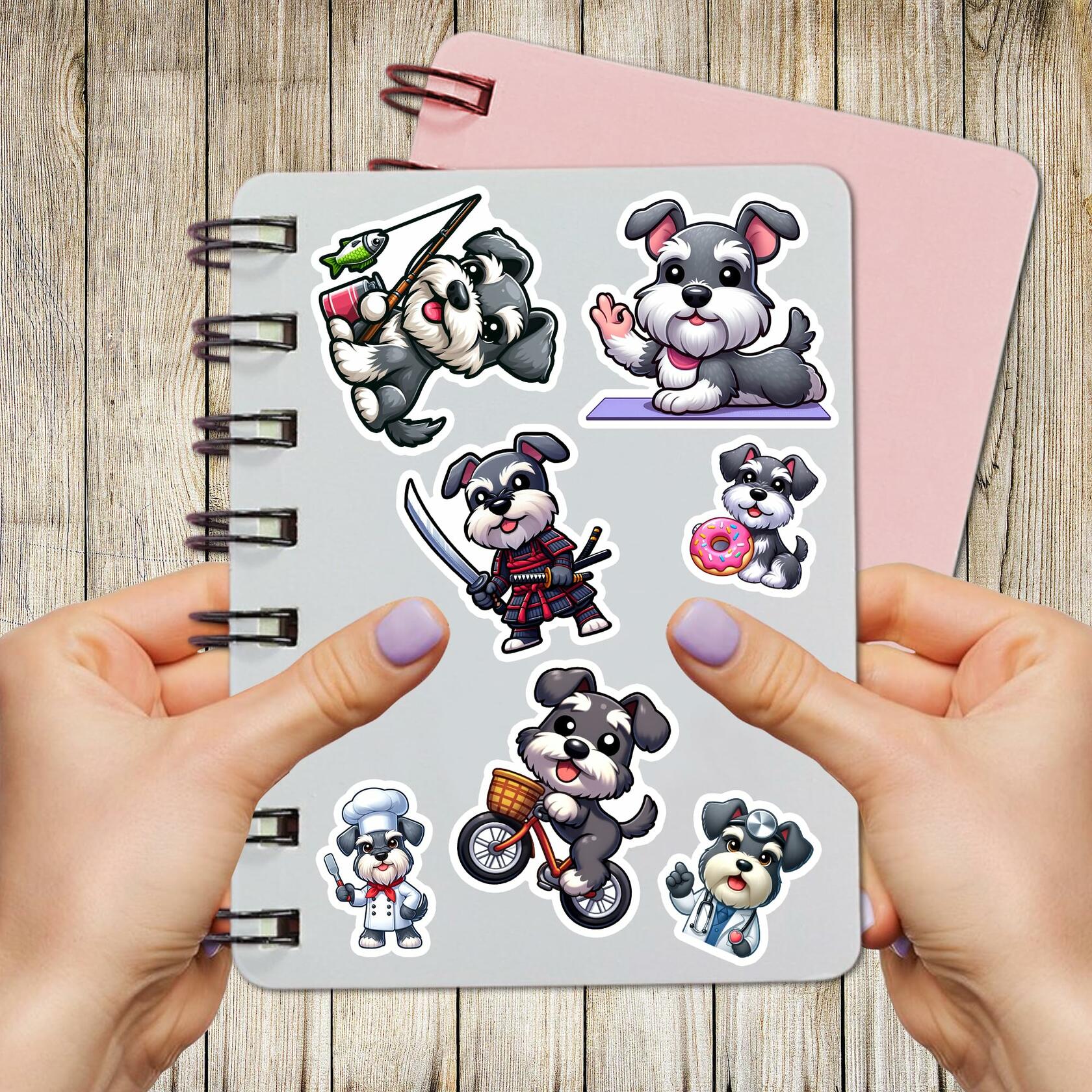 BIGZORO Schnauzer Dog Stickers Pack 50 PCS Waterproof Vinyl Decals