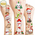 Christmas Temporary Tattoos Bunny Stickers 10 Sheets 100pcs Kids Party