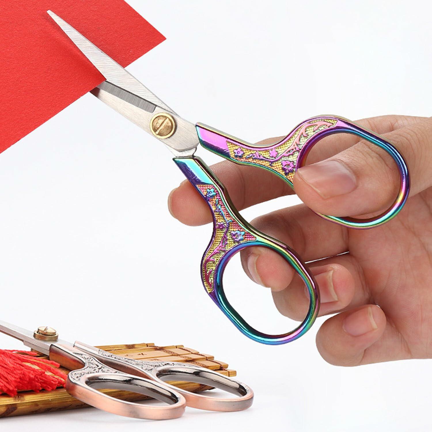 ABAJI Mini Scissors Stainless Steel Blade Metal Handle 2 Pack Office Craft