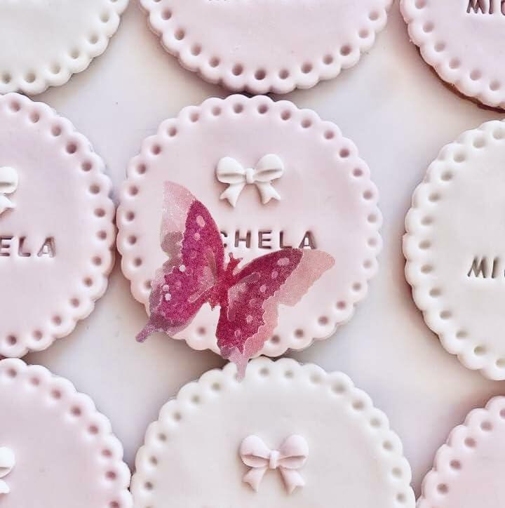Unbranded x24 3D Double Shad Edible Wafer Butterflies for Cake Cupcakes
