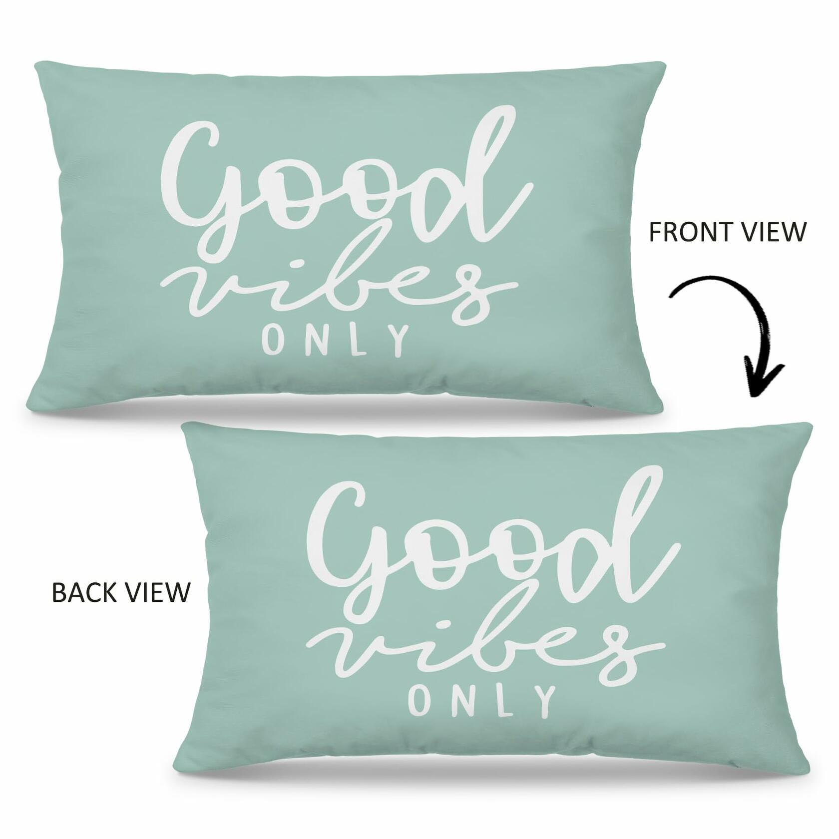 Mingnei Motivational Quote Green Flannel Throw Pillow Cover 12x20