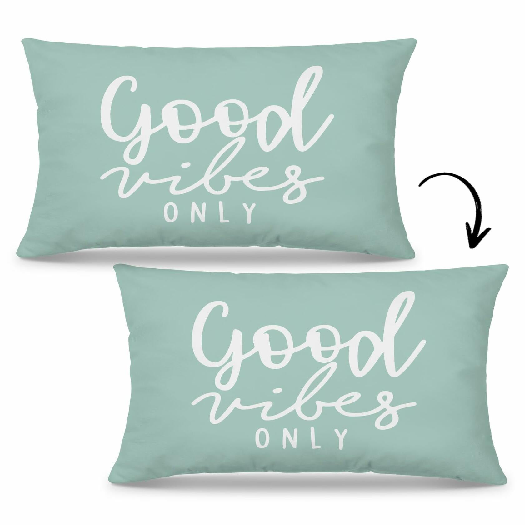 Mingnei Motivational Quote Green Flannel Throw Pillow Cover 12x20