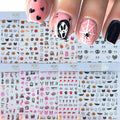 Halloween 5D Nail Art Decals Spider Web Ghost 3D Self Adhesive 2 Sheets