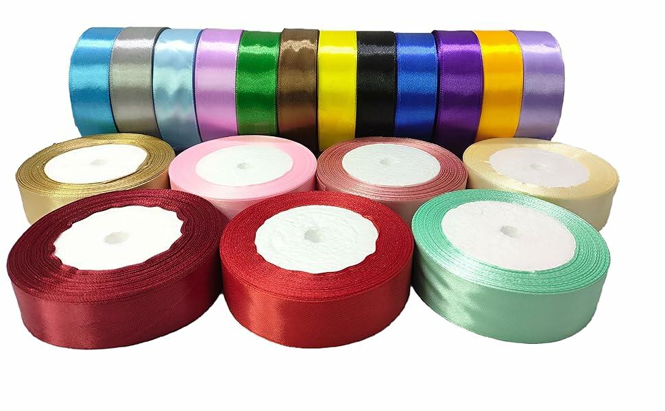 MEYIART Blue Satin Ribbon 1.5in x 25 Yards Wide Solid Gift Craft Ribbon