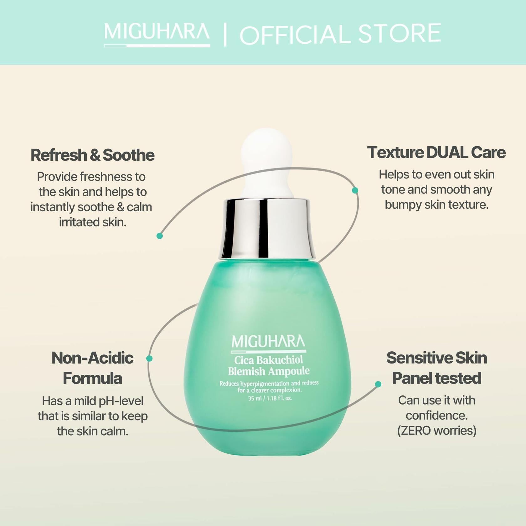 Cica Bakuchiol Blemish Ampoule | Korean Skincare Ampoule (35ml/1.18 fl.oz.)