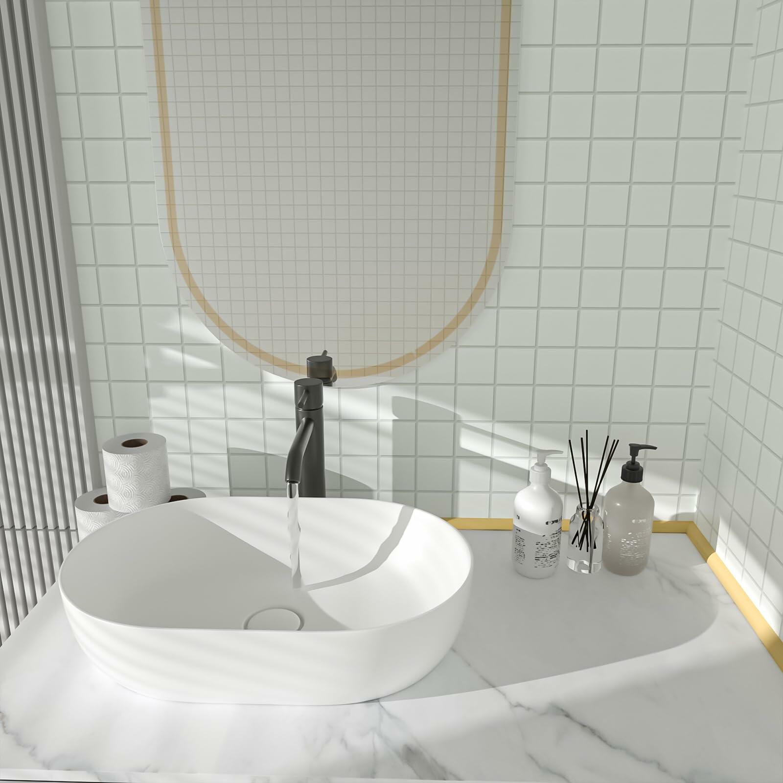 Risunpet Flexible Rubber Quarter Round Molding Peel & Stick Bathtub Trim 155in