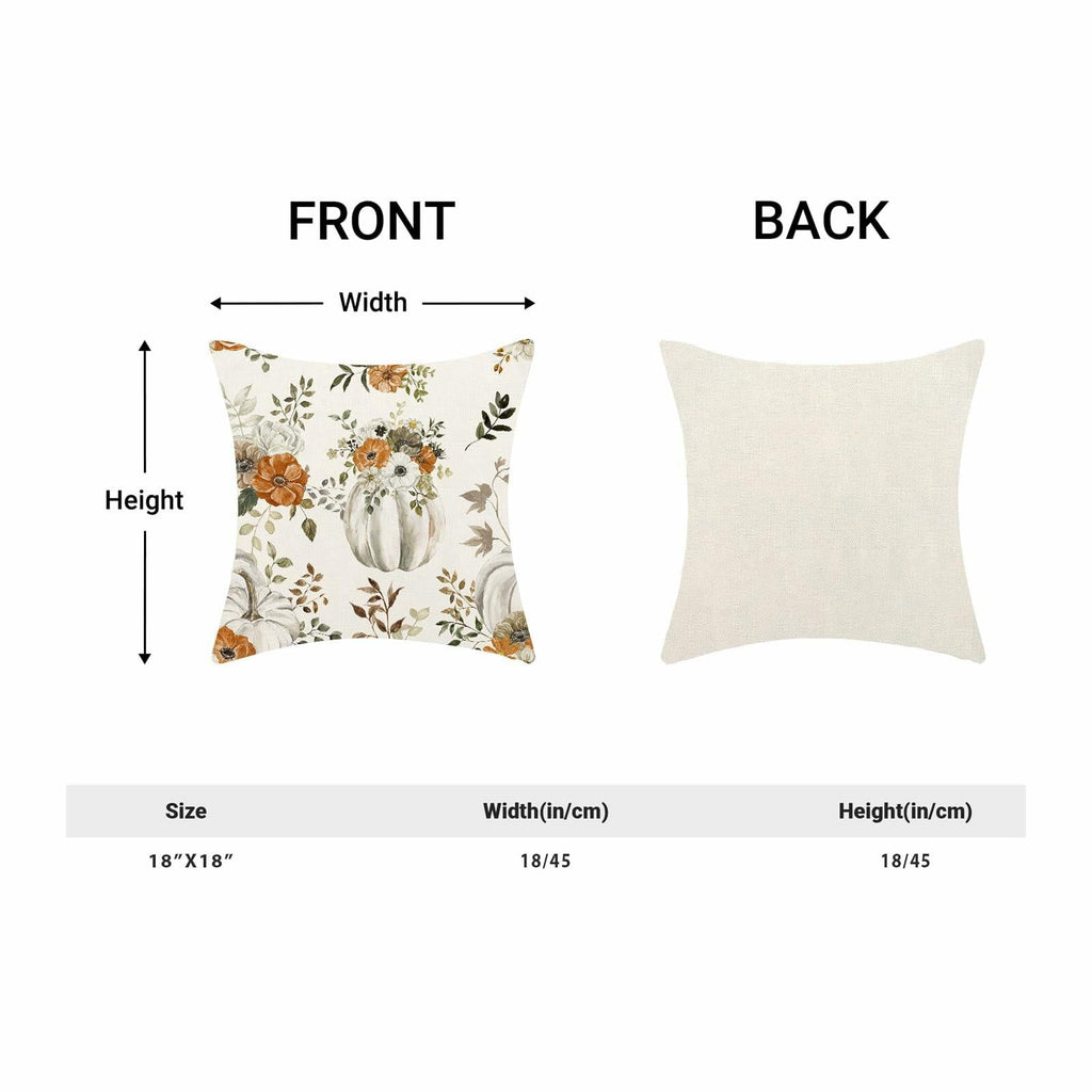 CXMEIFLY Fall Decor Pillow Covers Set of 2 18x18 Cream Pumpkin Floral