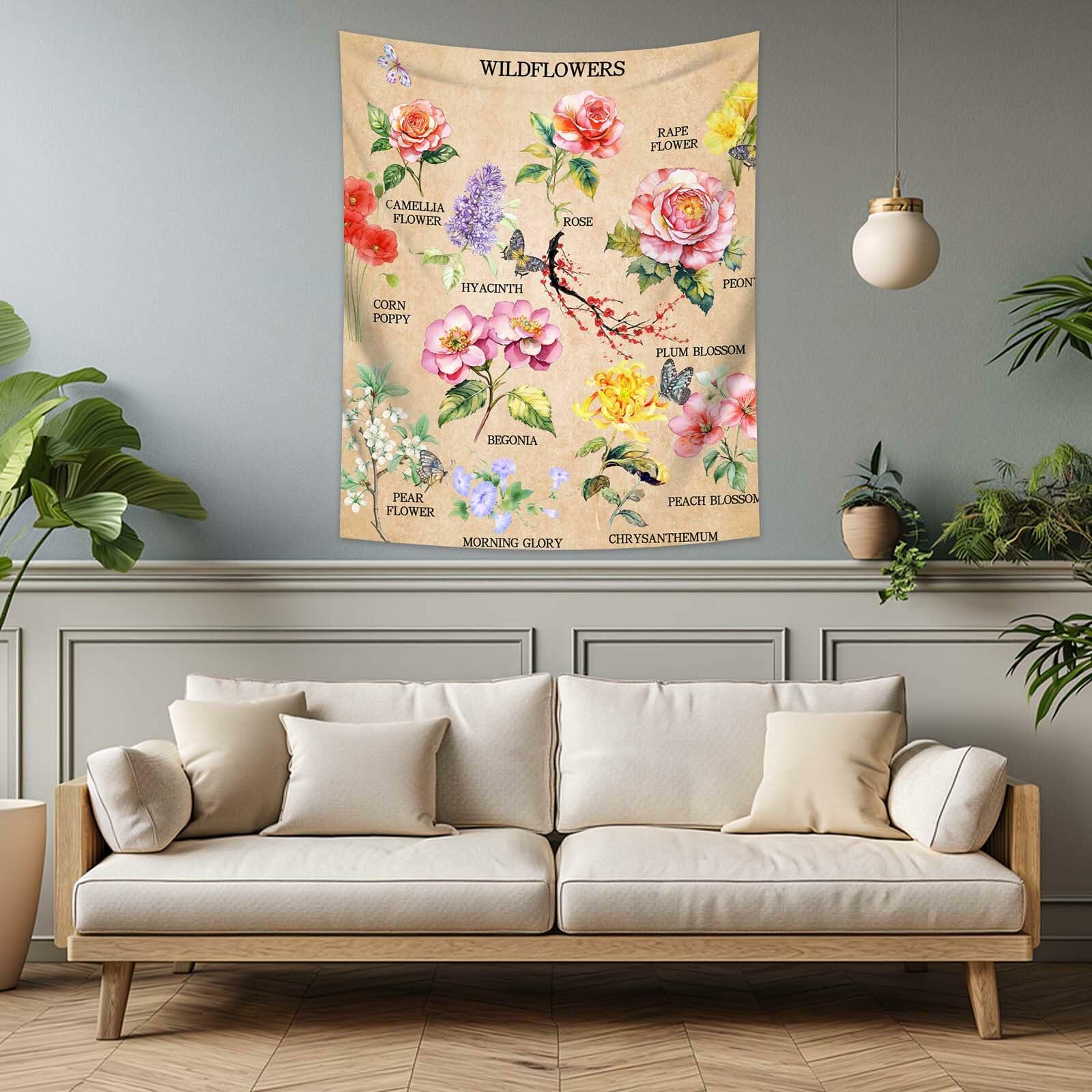 dueeia Vintage Floral Tapestry Wall Hanging 51.2x59.1 Polyester E