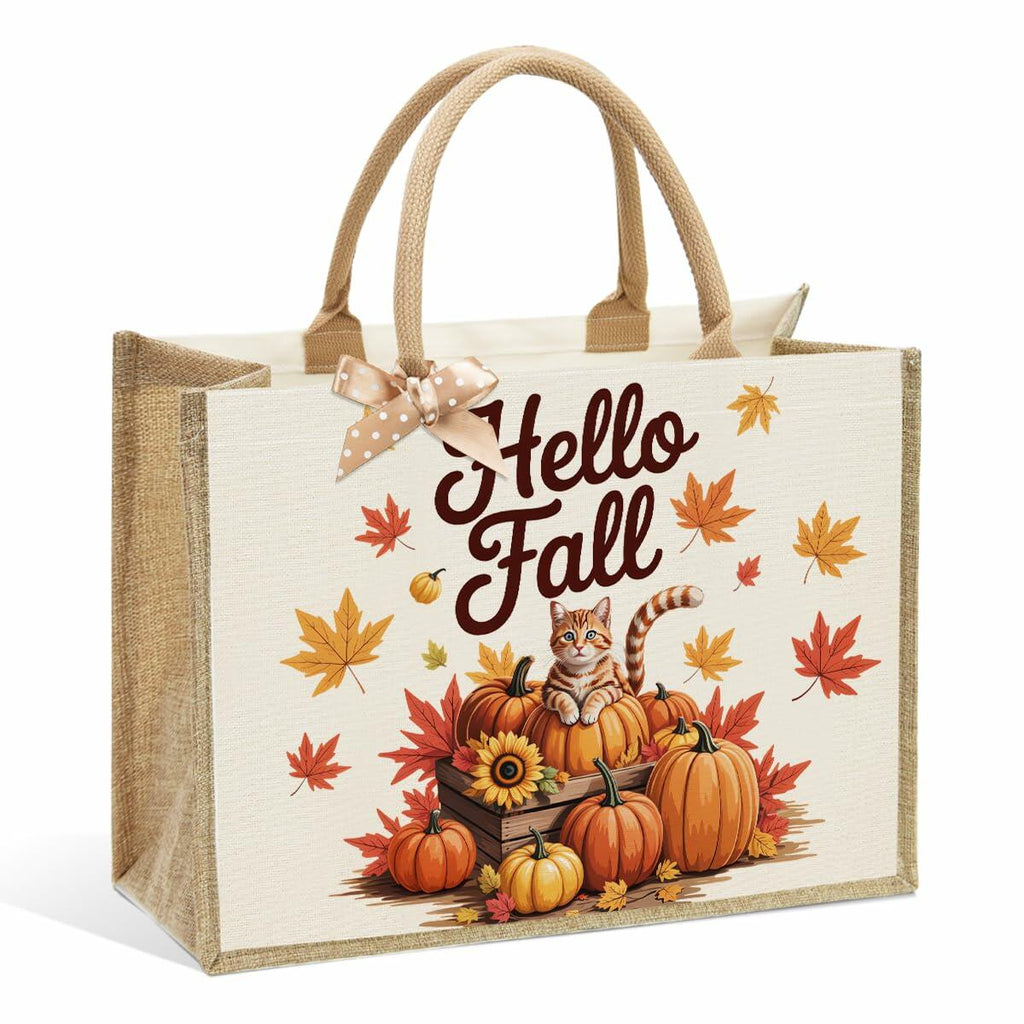 CHQIUCR Autumn Pumpkin Canvas Tote Bag Large Reusable Grocery Bag 16.7x12.5x7.5