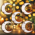 SOLMAYCO Christmas Nativity Ornaments Set of 5 Wooden Religious Decorations