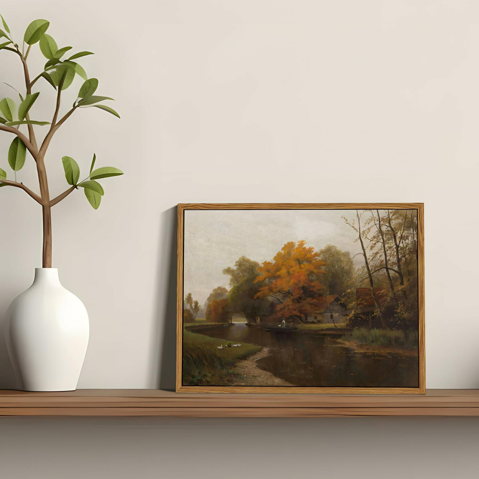 raiqtols Floating Framed Vintage Monet Canvas Wall Art 8x10 inch Art Garden