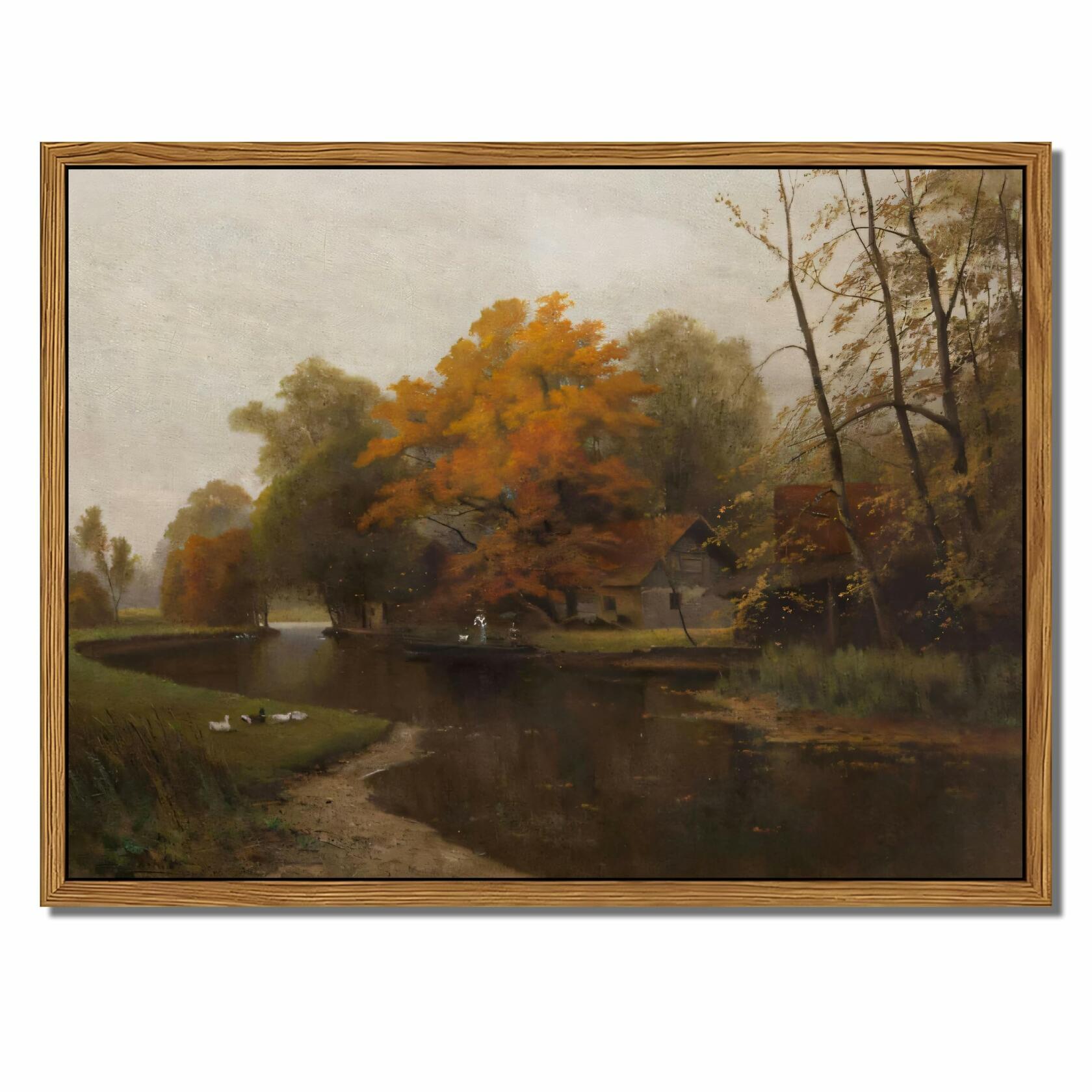 raiqtols Floating Framed Vintage Monet Canvas Wall Art 8x10 inch Art Garden