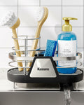 Kitsure Kitchen Sink Sponge Holder Rustproof Metal Organizer Black 7.9x3.9x5.3