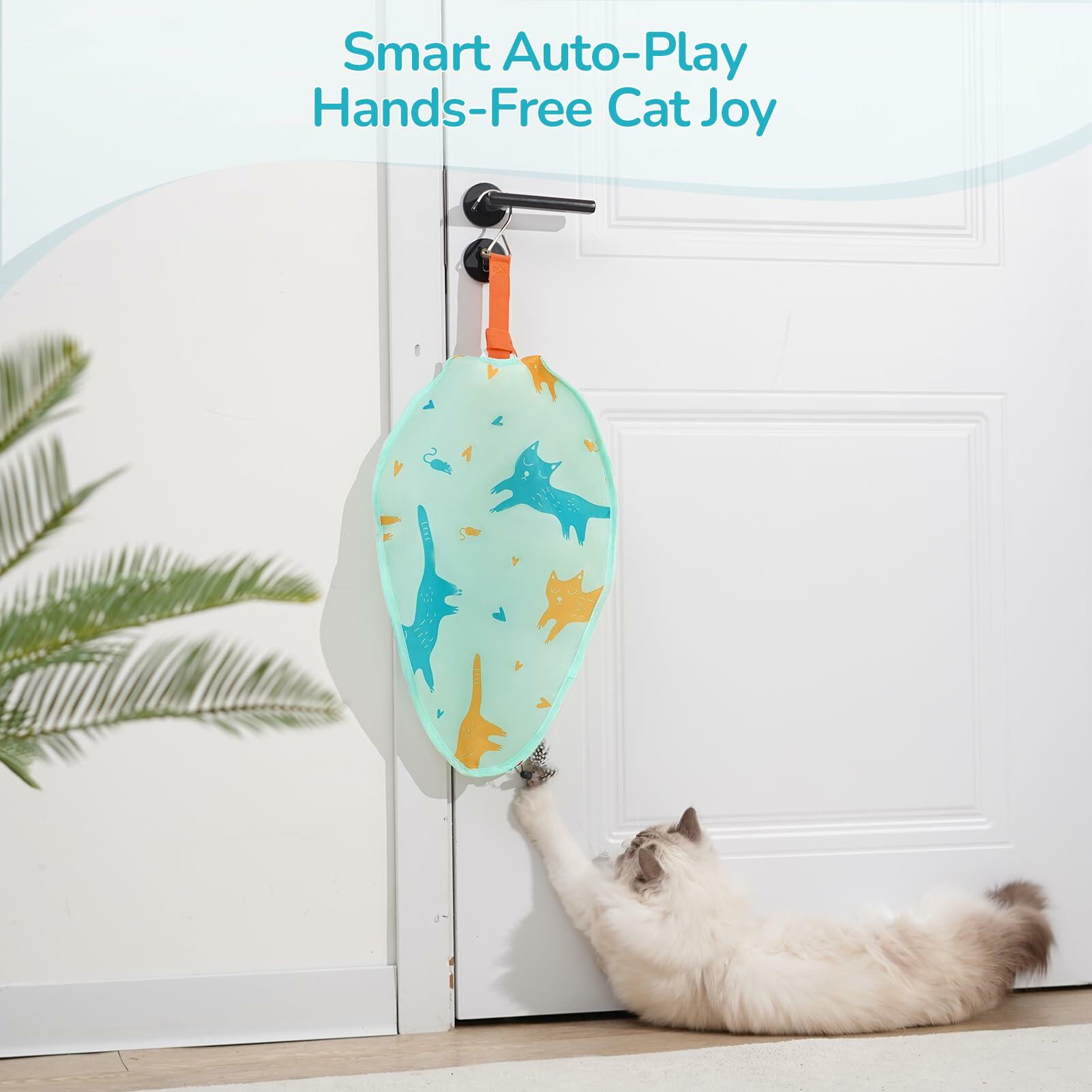 Zenjo Rechargeable Automatic Cat Feather Teaser Toy Motion Activated Color