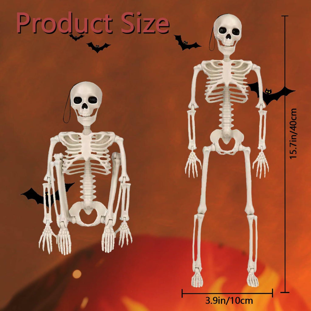 GONOSEED 5PCS 16in Posable Halloween Skeletons Hanging Decor Plastic