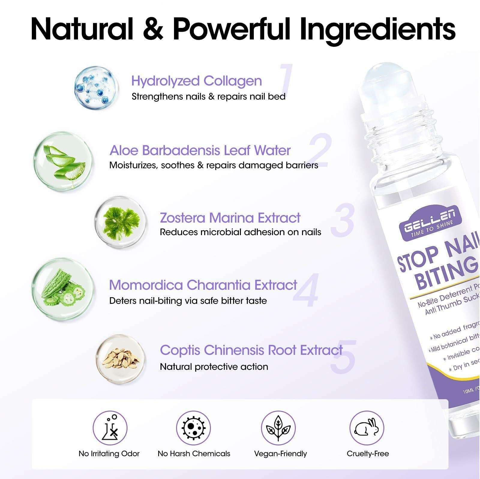 GELLEN Nail Biting Prevention Roll-On Treatment Bitter Taste 10ml