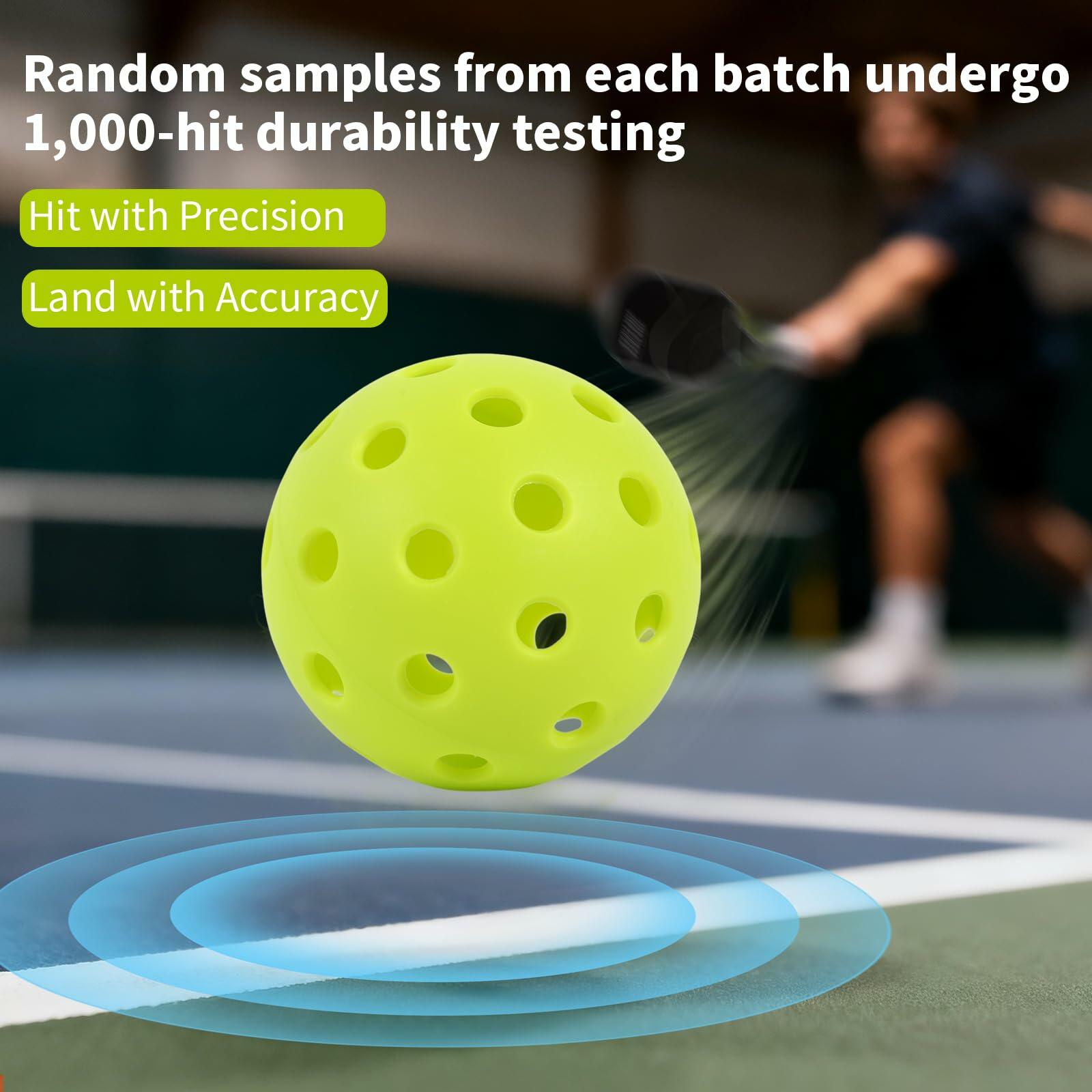 Seiyeje Pickleball Balls 12 Pack USAPA Approved Outdoor High Visibility