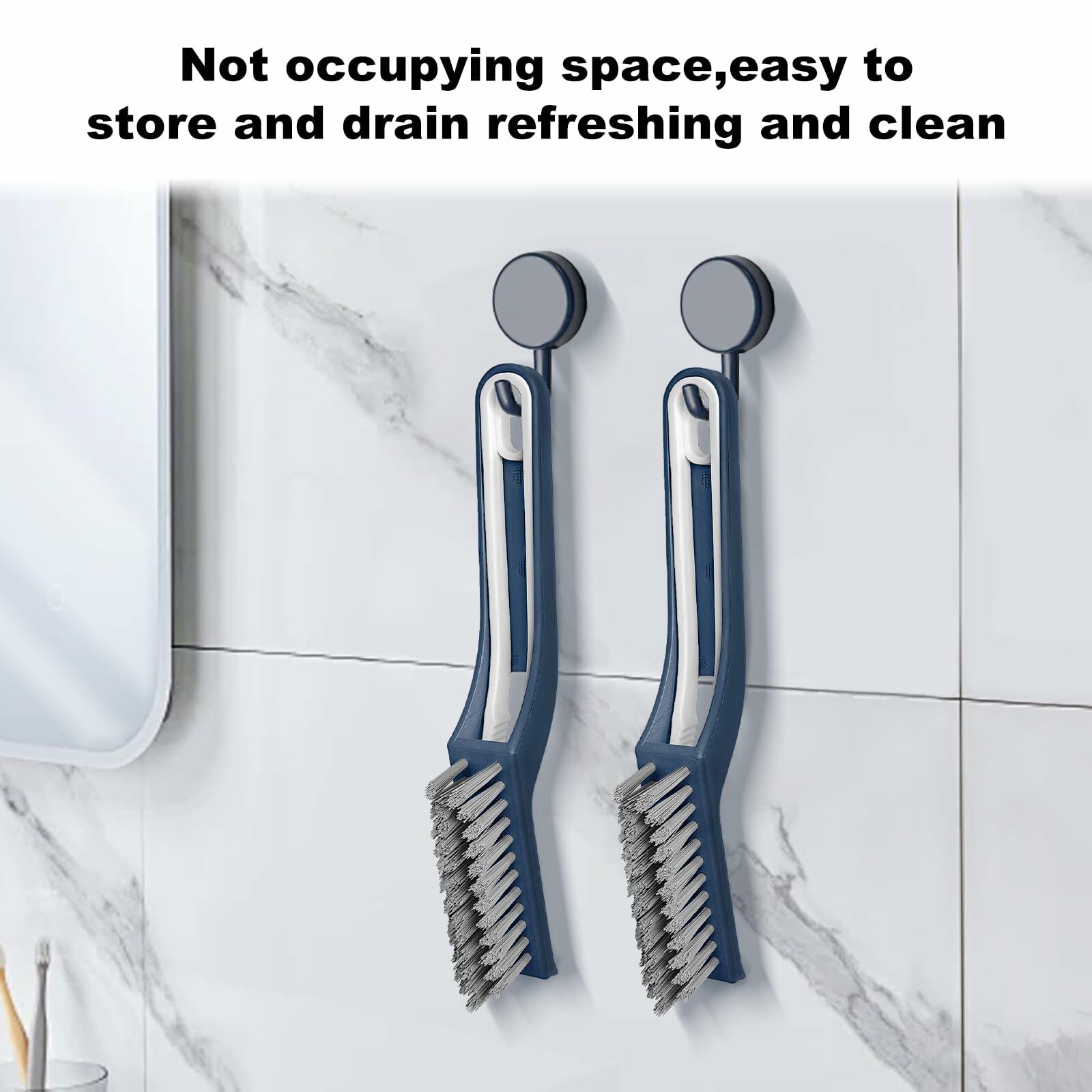 COIYINGJAUNEI Hard Bristle Stiff Cleaning Brush 2 pcs Blue White ABS