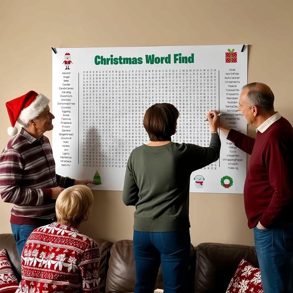TREELYWOOD Jumbo Thanksgiving Word Search Poster 31.5x20 Paper Christmas