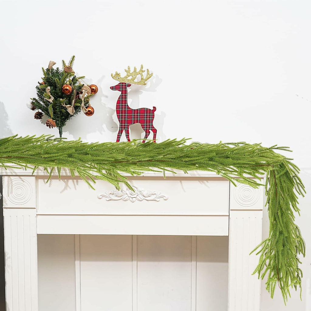 Choonshow 2PCS 6FT Norfolk Faux Pine Christmas Garland Green Decoration