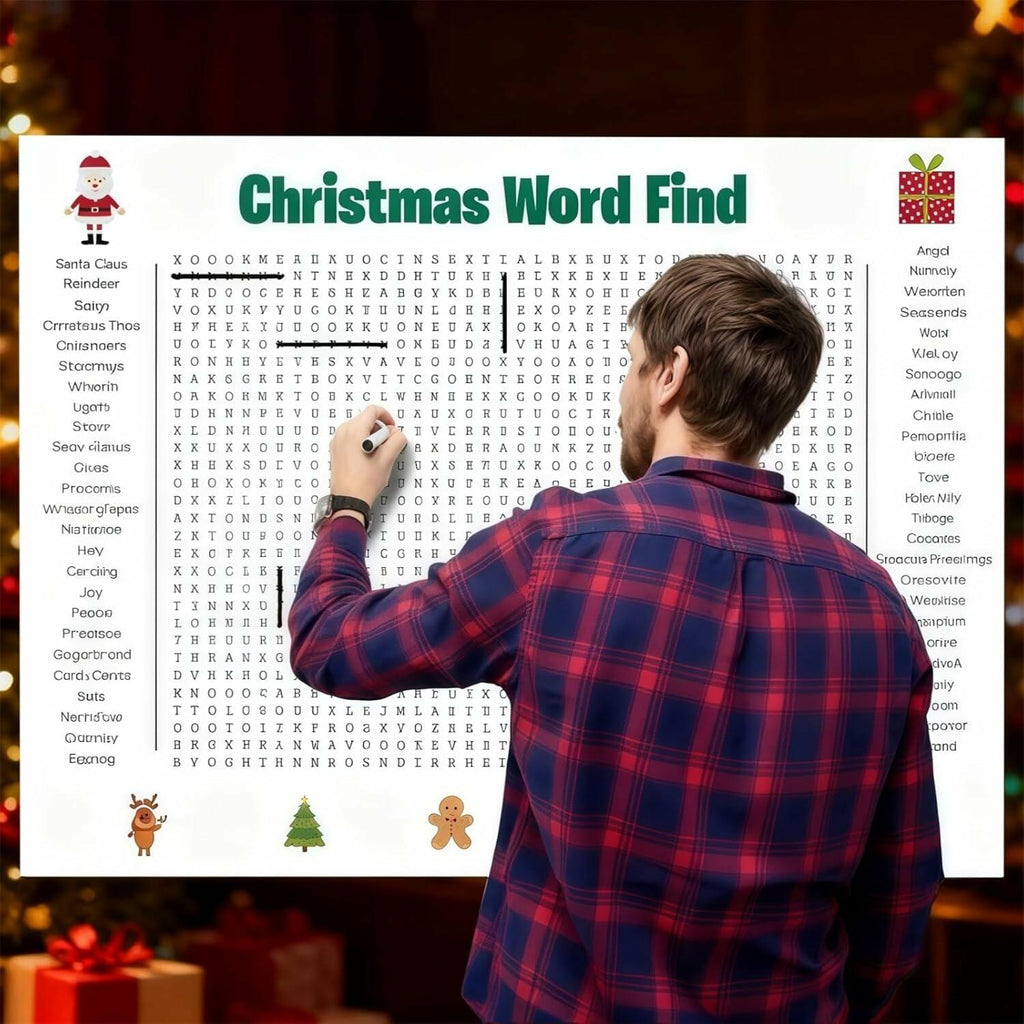 TREELYWOOD Jumbo Thanksgiving Word Search Poster 31.5x20 Paper Christmas
