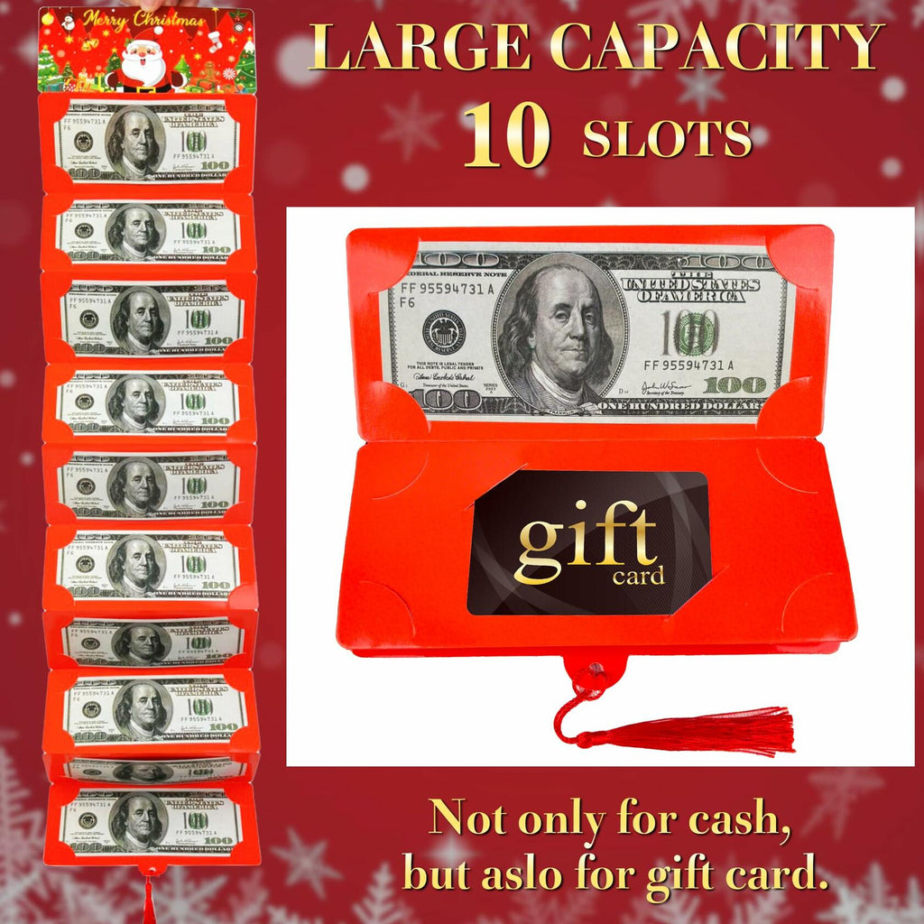 EASTVIO Christmas Cash Gift Envelopes Red 10 Slots Money Holder